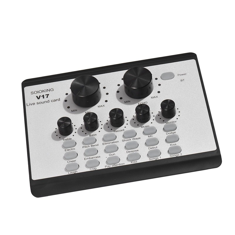V17 Live Sound Card BT Mini Sound Mixer Multifunctional Voice