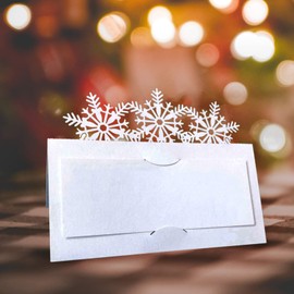 iKesoce Pack of 30 Place Cards, Snowflake, Wedding Place Cards, Paper for Communion Christening Birthday Party