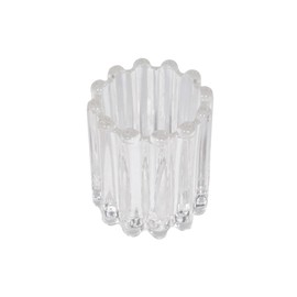 Clear Remi Reeded Votive — by Alice Lane Home Collection — Sophisticated Amber Color — Classic Votive, Adorned with Distinctive Bubble Design — for Kitchen, Living Room and Special Occasions