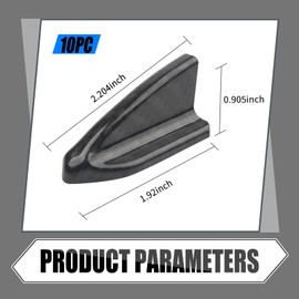UGSHY 10 PCS Car Small Shark Fin Decorative Antenna, 2.06" x 0.9" x 0.86" Air Vortex Generator Diffuser Spoiler Antenna, Self-Adhesive Roof Wing Trim Accessory, Universal for Car (Carbon Fiber Black)