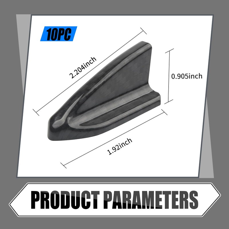 UGSHY 10 PCS Car Small Shark Fin Decorative Antenna, 2.06"