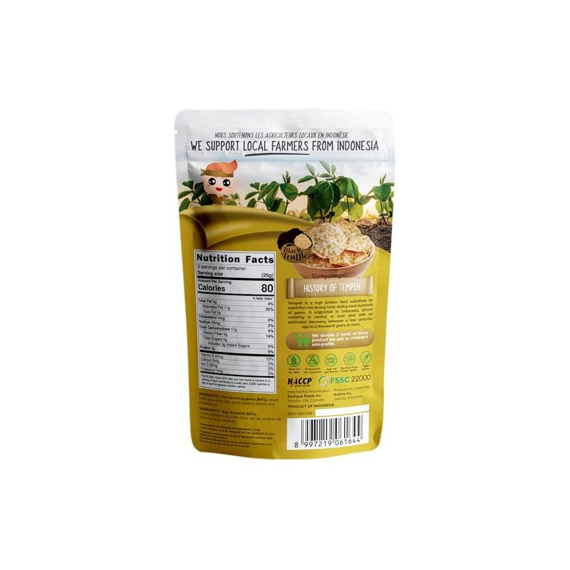 Woh Tempeh Chips Fermented Soy Bean Black Truffle (Pack of