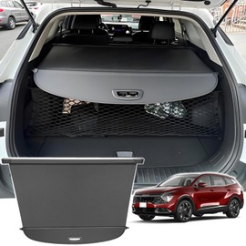 Vesul Compatible with Kia Sportage 2023 2024 2025 Retractable Cargo Cover Waterproof Security Shade Shield Rear Trunk Tonneau Cover Anti-Peeping Luggage Privacy Screen