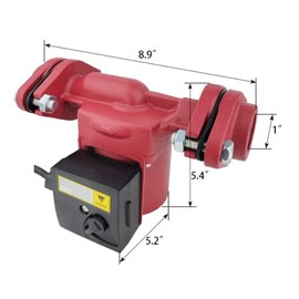 ZYIY 115V Booster Pump 3-Speed Hot Water Pressure Booster Pump for Home Boiler Circulation Pump 1" Flange Recirculating Booster Pump Circulator Shower Booster Pump for Solar Water Heater/Faucet