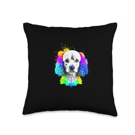 Poodle Gifts & Poodle Accessories Pop Dog Lover I Splash Art Poodle Throw Pillow, 16x16, Multicolor