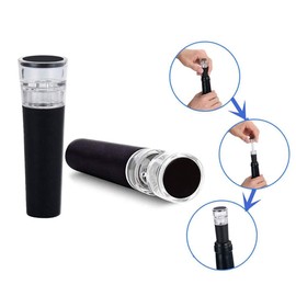 3 Pcs Wine Stopper Vacuum Pump Kits Silicone Wine Bottle Stopper With Built-in Vacuum Wine Saver Pump Keep Wine Fresh Sealing