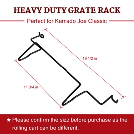 KAMaster Grate Rack for Kamado Grill Classic Grills Powder Coated Steel Perfect Accessory to Store Grill Grate or Plate Setter/Store Grate Rack While Lighting Grill (Large)