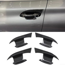 Cubierta de manija de puerta de fibra de carbono para Atto 3 Yuan Plus 2021+, borde protector de cuenco lateral ABS, para accesorio exterior duradero antiarañazos, paquete de 4