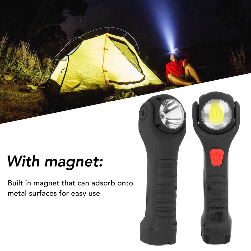Flashlight 360 Degree Rotatable USB Charging Super Bright Magnetic Handheld