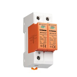 Surge Protection Device for PV, SAFEMORE DC Surge Protection SPD T2 Type 2(C) 2P Current Arrester Lightning Protection Device 1000VDC 20KA, 35mm DIN Rail Mounting - White/Orange