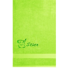 Lashuma Linz Terry Towelling Bath Towel 70 x 140 cm Constellation Taurus Design Apple Green
