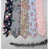 BELLUNO Floral Skinny Tie for Men, Slim Flower Tie for
