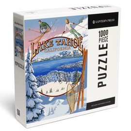 Lantern Press 1000 Piece Jigsaw Puzzle, Lake Tahoe, California, Winter Views