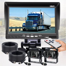 iPoster 7'' Quad Monitor Reverse Backup Heavy Duty Camera Parking Rear View System Truck