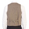 Gioberti Men's 6 Button Formal Herringbone Tweed Vest, Herringbone Khaki,