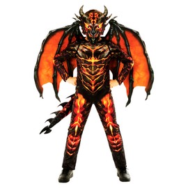 Morph Dragon Jumpsuit Lava Boys Costume S