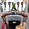 2 Pcs Stroller Hooks, Buggy Clips PU Leather Pram Hook