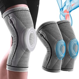 2PCS Ultra Elite Knee Brace, Compression Sleeve with Side Stabilizers for Knee Pain (L)