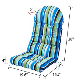 Enipate Weather Resistant Adirondack Chair Cushions High Back Indoor Outdoor Patio Tufted Thicken Lounge Cushion Seat Pads