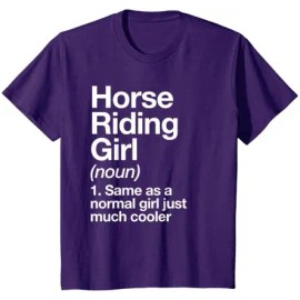 Horse Riding Girl Definition Funny & Sassy Short Sleeve O-Neck Sports T-ShirtColor: Youth - purple, Size: 3 XL