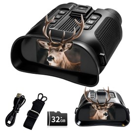 Night Vision Goggles for Adults, 4K Night Vision Binoculars 8X Zoom & 5000mAh Rechargeable Battery, 3" HD Screen & 32GB Card, Infrared Vision, Infrared Binoculars for Hunting, Camping & Security