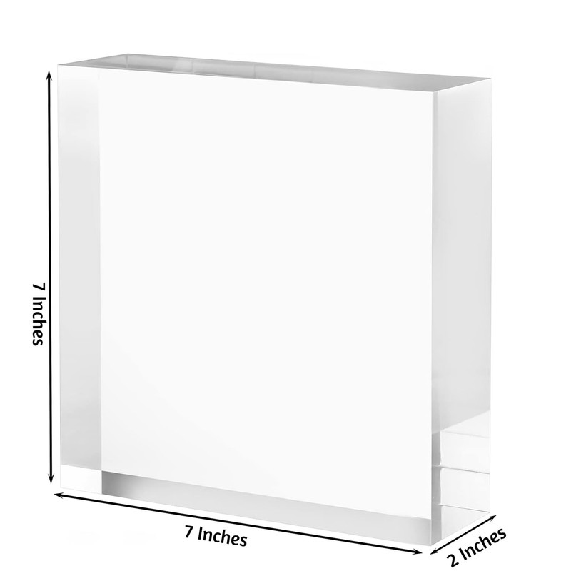 CiaoHER 2in Thickness Solid Acrylic Cube Display Block Clear Polished
