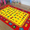 Kids Rugs Educational/Playtime Red Yellow Fun Learning Numbers ABC’s Letters
