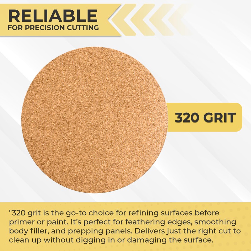 Sunmight Gold Grip No Hole 6 Inch Sanding Discs Hook