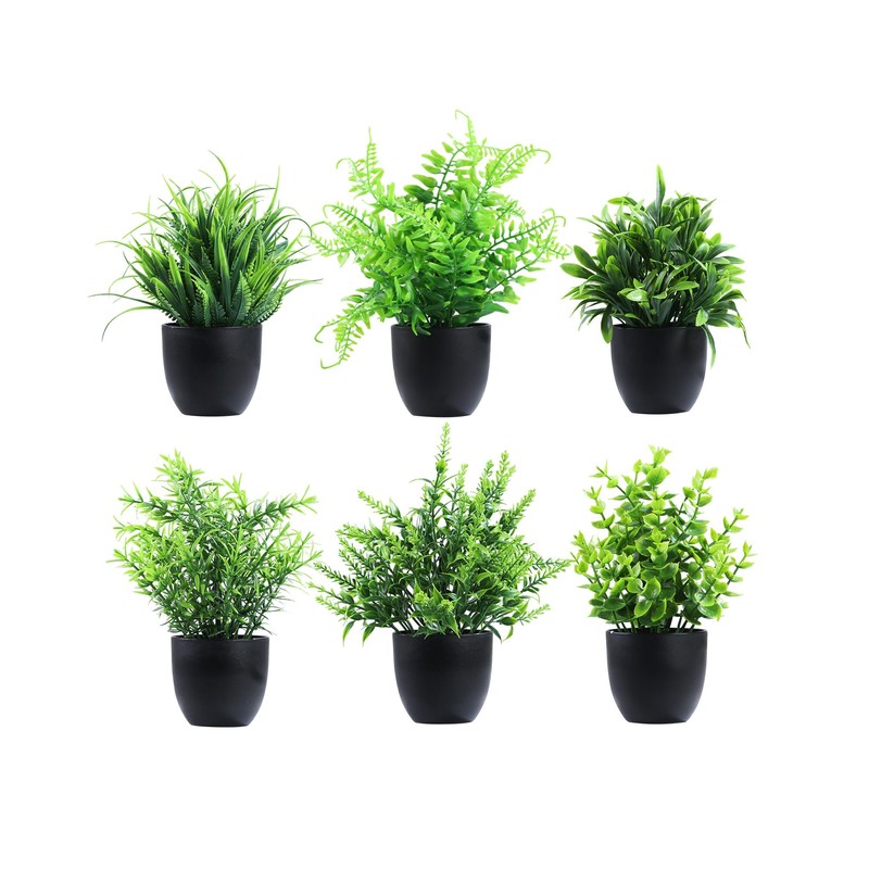 Clearain Fake Plants 6 Packs Artificial Plants Small Faux Plants