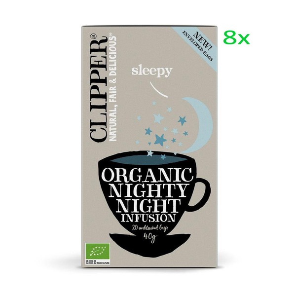 Clipper Bulk Deal 8x CLIPPER Organic Nighty Night Tea (Sleep Easy) Infusion 20 teabags