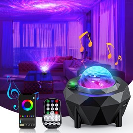 Star Projector, ZonQoonz Galaxy Projector with APP Remote Control,Music Speaker Aurora Projector, Night Light Projector for Kids Adults Gaming Room, Home Theater, Birthday, Party