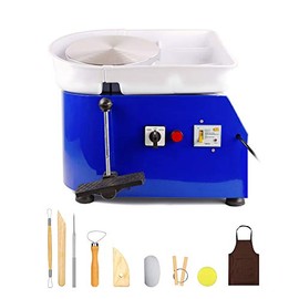 Tekchic Pottery Wheel Machine 350W Electric Pottery DIY Clay Tool with Foot Pedal - Blue