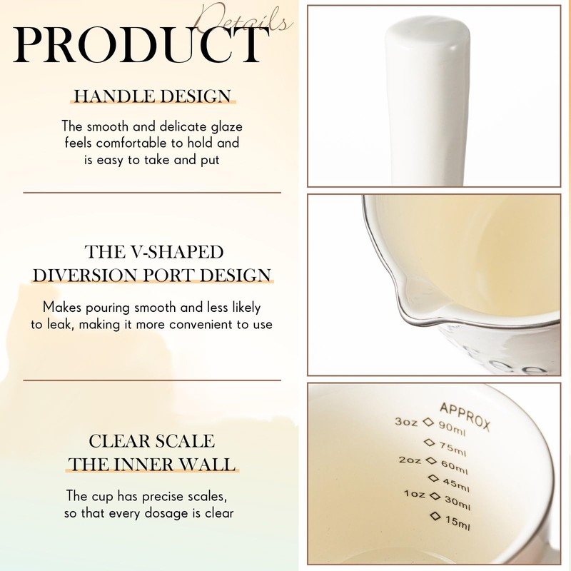 Maxdot 2 Pack Espresso Measuring Cup, Ceramic Expresso Shots Cup