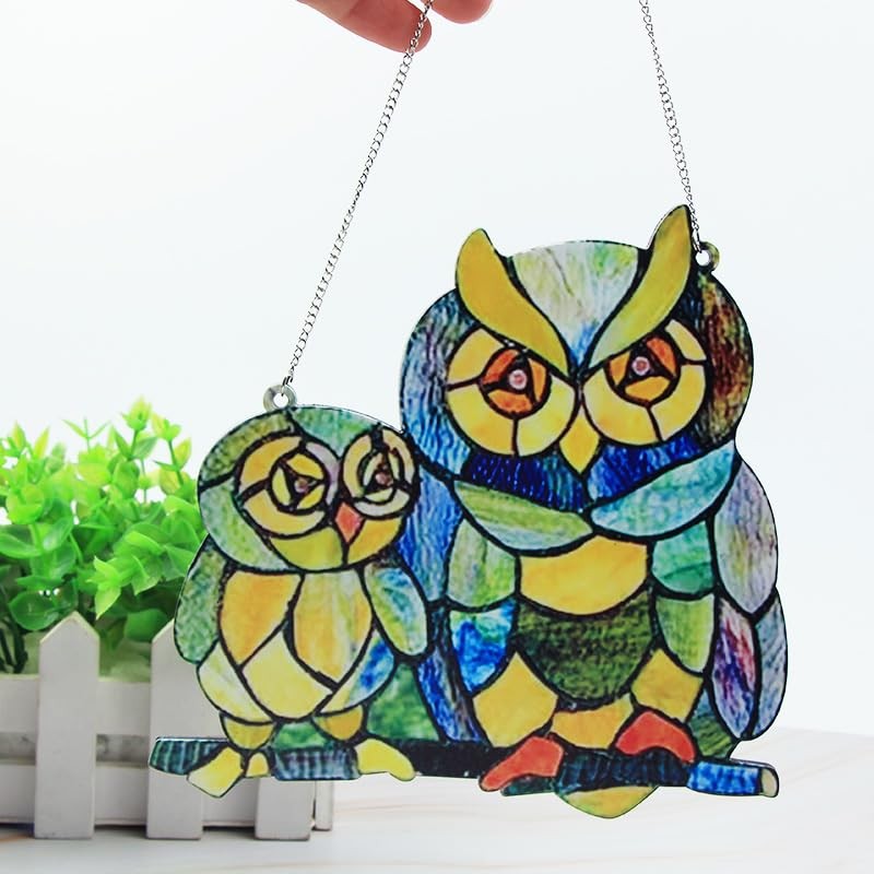 SHIDXIB 1Pcs Creative Window Hanging Decorative Owl Decor Window Hangings