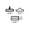 Bow Tie Hardware Clips - 3/4" (19mm) Black - 10