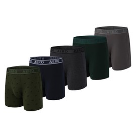 AEROPOSTALE Mens Boxer Briefs-Cotton Stretch Boxer Briefs Underwear (Navy/Green/Hunter Green/Grey/Charcoal, Medium)