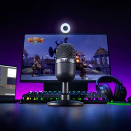Razer Razer Seiren Mini USB Condenser Microphone: for Streaming and Gaming on PC - Professional Recording Quality - Precise Supercardioid Pickup Pattern - Tilting Stand - Shock Resistant - Classic Black