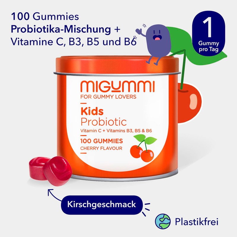 Probiotic Gummies Children | 100 Gummies with Natural Cherry Flavour