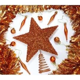 Christmas Concepts® 28cm Sparkly Tree Top Star - Luxury Christmas Decorations (Copper)
