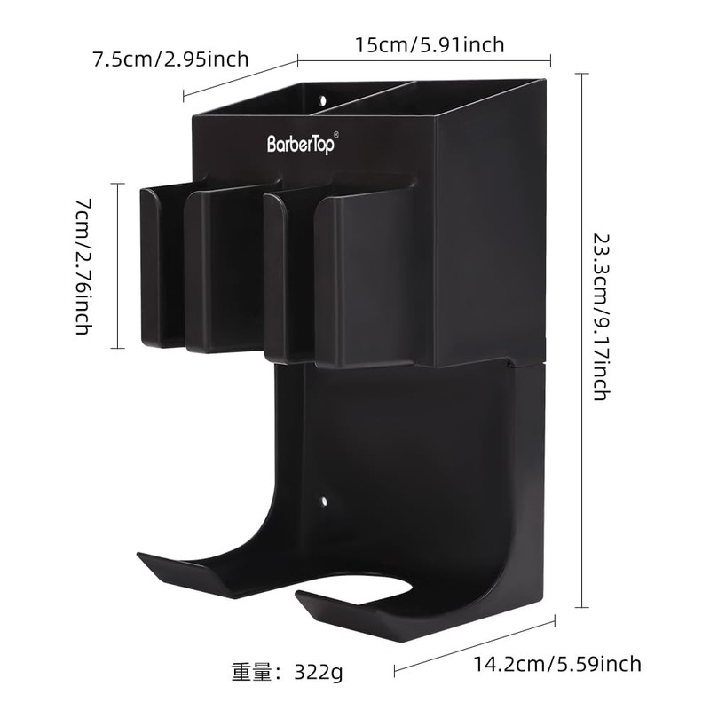 BARBERTOP Soporte para cortapelos (negro)