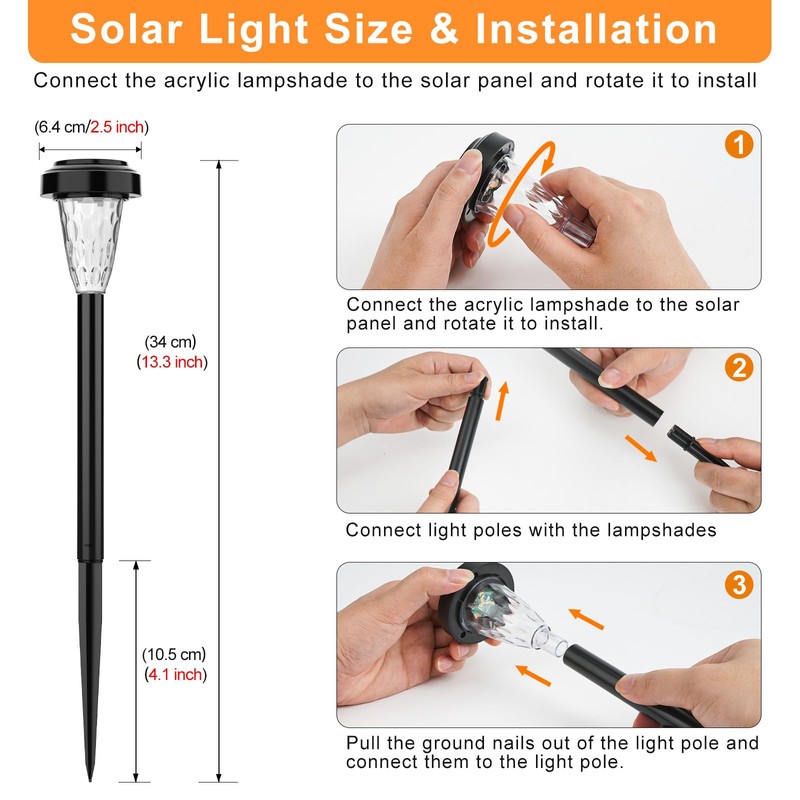 FIFlying Solar Light Outdoor 8 Pack Flame Solar Lamp Garden