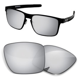 1.5MM Replacement Lenses Compatible With Oakley Holbrook Metal OO4123 Sunglasses, Anti-Scratch and Impact Resistant - Dark Silver Polarized