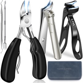 Toenail Clippers for Thick Toenails for Seniors, Angled Head Large Toe Nail Clippers Set for Men, Heavy Duty Ingrown Toenail Clippers with Wide Jaw, Ultra Sharp Slanted Nail Cutter with Long Handle