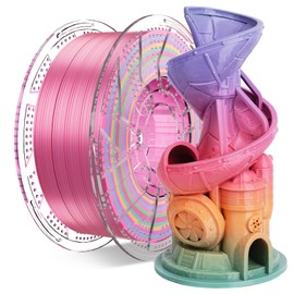 Conjure PETG Rainbow 3D Printer Filament, Candy Rainbow Green Pink Yellow Purple Orange 1.75mm Christmas 3D Printing Filament 1KG/2.2lb