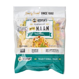 Atoria's Family Bakery Mini Traditional Naan | Non-GMO, Vegan (8 Pack, 32 Flatbreads Total) 8-Packs of 4 Sheets (32 Sheets)