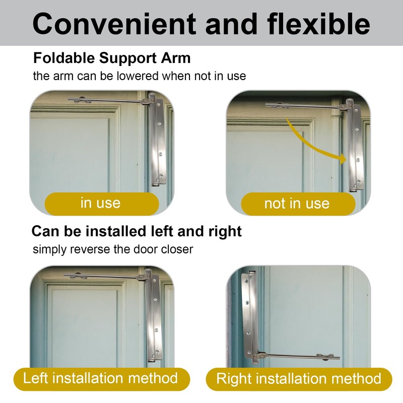 AKVIBG Automatic Door Closer, 150° Opening Angle Spring Self Closing