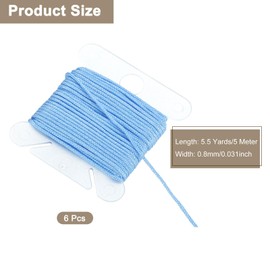 uxcell Braided Lift Shade Cord, 0.8mm 5.5 Yards Roman Shades Cord Braided Nylon Cord String Necklace Bracelet String Cord for Roman Blind Shade Rollers DIY Craft, Sky Blue