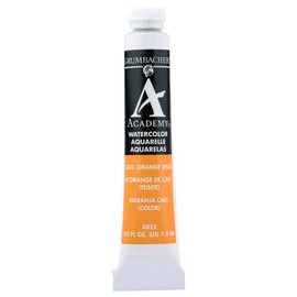 Grumbacher Academy Watercolor Paint, 7.5ml/0.25 Ounce, Cadmium Orange Hue (A025)