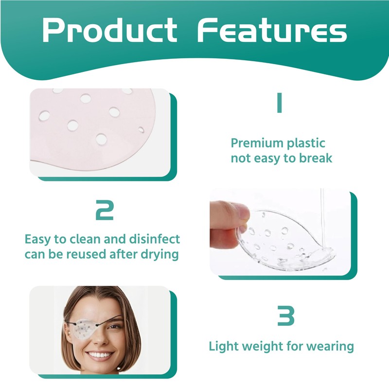 2 PCS Transparent Eye Shield, Ventilated Eye Shield After with