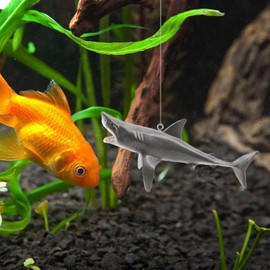 Gray Floating Shark Ornament - Adjustable Aquarium Shark Animal Decor, Shark Pool Décor | Aquarium Floating Shark Ornaments Suitable for Aquarium All Kinds of Fish Tank and Home Aquarium Decor
